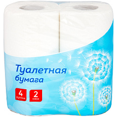 Бумага туалетная 2сл 4шт/уп 16,2м белая OFFICECLEAN