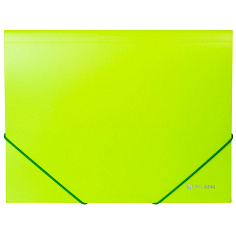 Папка на резинке А4 пластик BRAUBERG NEON 0,5мм зеленая