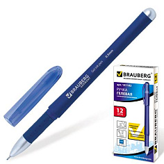 Ручка гелевая синяя рез/грип игол/након 0,35мм BRAUBERG IMPULSE