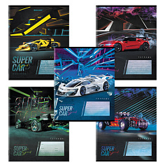 Тетрадь А5 12л клетка BRAUBERG SUPER CAR