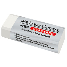 Ластик 62х21,5х11,5мм FABER-CASTELL DUST-FREE белый в картонном держателе 187120