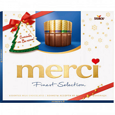 Конфеты шоколадные 250г MERCI молочный ассорти