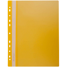 Скоросшиватель пласт А4 180мкм прозр верх BERLINGO с перфорацией желт