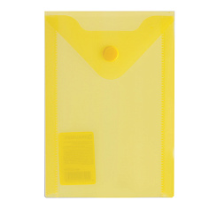 Папка-конверт А6 на кнопке 180мкм BRAUBERG вертикальный желтый