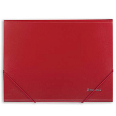 Папка на резинке А4 пластик BRAUBERG СТАНДАРТ 0,5мм красная