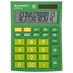 Калькулятор 12 разрядов BRAUBERG ULTRA PASTEL-12GN настольный зеленый