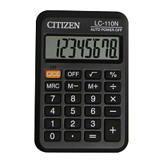 Калькулятор 8 разрядов CITIZEN LC-110N карманный ассорти