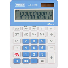 Калькулятор 12 разрядов ATTACHE AC-223WB настольный бело-синий