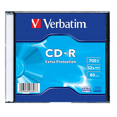 Диск CD-R VERBATIM 700Mb 52х Slim Case 43347