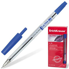 Ручка шарик синяя масляная игол/након 0,26мм ERICH KRAUSE ULTRA L-10 13873