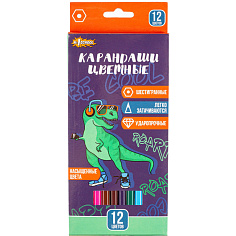 Карандаши 12цв шестигранные заточенные DINO STYLE