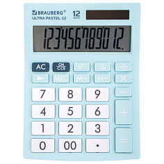 Калькулятор 12 разрядов BRAUBERG ULTRA PASTEL-12LB настольный голубой
