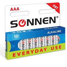 Батарейка AAA LR03 10шт/уп SONNEN EVERYDAY USE АЛКАЛИН 1.5В