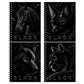 Тетрадь А5 48л клетка на гребне JUST BLACK софт-тач