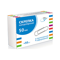 Скрепки 50мм 50шт/уп гофр металл СПЕЙС