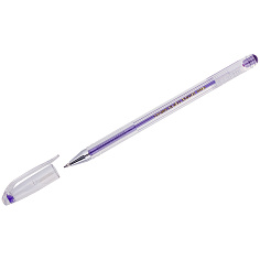 Ручка гелевая фиолетовая металлик 0,5мм CROWN HJR-500GSM
