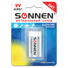 Батарейка 9V MN1604 6LR61 тип КРОНА SONNEN EVERYDAY USE АЛКАЛИН