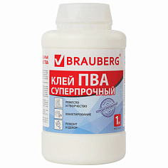 Клей ПВА 1кг суперпрочный BRAUBERG ЭКСТРА