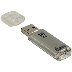 Флеш-память 16Гб USB 2.0 SMART BUY V-CUT металл корпус серебристый