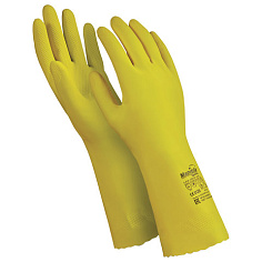 Перчатки латексные х/б напыление р-р 8-8,5 (M) желтые MANIPULA БЛЕСК