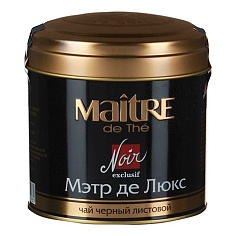Чай черный MAITRE МЭТР ДЕ ЛЮКС листовой 100г ж/б