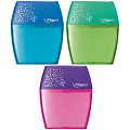 Точилка пластик 2отв с контейнером MAPED SHAKER ассорти