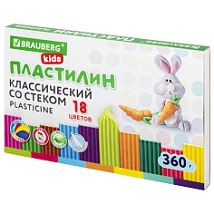 Пластилин 18цв 360гр со стеком KIDS