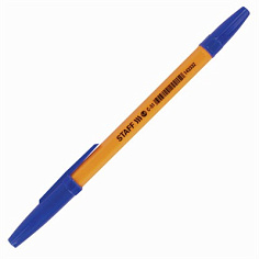 Ручка шарик синяя 0,5мм STAFF ORANGE C-51 оранжевый корпус