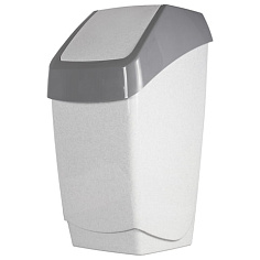 Ведро-контейнер для мусора 25л качающ крышка пластик серый М2463