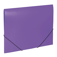 Папка на резинке А4 пластик BRAUBERG OFFICE 0,5мм фиолет