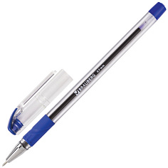 Ручка шарик синяя масляная рез/грип игол/након 0,35мм BRAUBERG MAX OIL