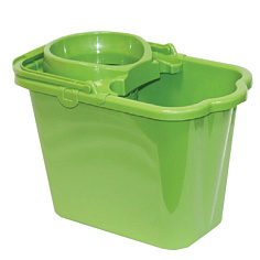 Ведро 9,5л пластиковое с отжимом и сливом зеленый