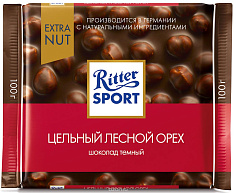 Шоколад RITTER SPORT горький цельный орех 100г