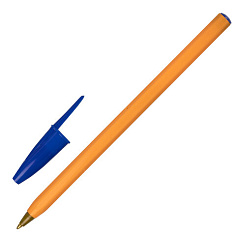 Ручка шарик синяя 0,5мм STAFF BASIC ORANGE ВР-01 оранжевый корпус