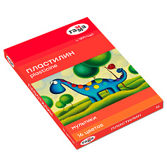 Пластилин 16цв 320гр со стеком МУЛЬТИКИ Гамма 280027