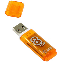 Флеш-память 8Гб USB 2.0 SMART BUY GLOSSY оранжевый