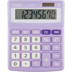 Калькулятор 8 разрядов ATTACHE AC-223P настольный фиолетовый