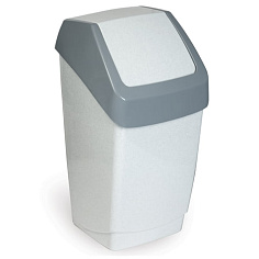 Ведро-контейнер для мусора 14л качающ крышка пластик серый М2462