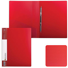 Скоросшиватель пласт А4 BRAUBERG CONTRACT с пружиной 0,7мм карман красный