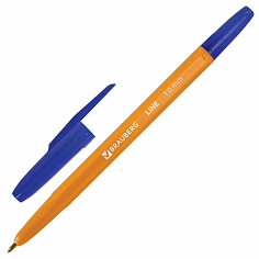 Ручка шарик синяя 0,5мм BRAUBERG ORANGE LINE оранжевый корпус