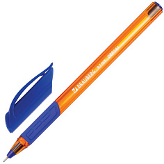 Ручка шарик синяя масляная рез/грип игол/након 0,35мм BRAUBERG EXTRA GLIDE GT TONE ORANGE