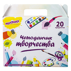 Набор д/творч в подарочной упаковке ЮНЛАНДИЯ ЧЕМОДАНЧИК ТВОРЧЕСТВА 20 предметов