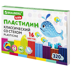 Пластилин 16цв 320гр со стеком KIDS