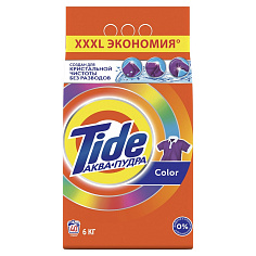 Стиральный порошок 6кг д/цветных тканей автомат TIDE COLOR АКВА ПУДРА COLOR