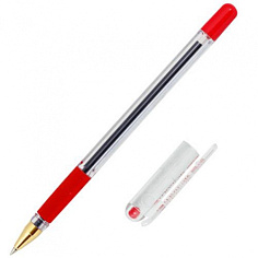 Ручка шарик красная масляная рез/грип 0,5мм MC-GOLD