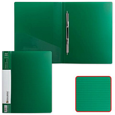 Скоросшиватель пласт А4 BRAUBERG CONTRACT с пружиной 0,7мм карман зеленый