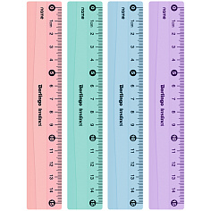 Линейка 15см пластиковая INSTINCT ассорти