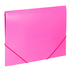 Папка на резинке А4 пластик BRAUBERG OFFICE 0,5мм розовая