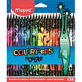 Карандаши 24цв трехгранные заточенные MAPED BLACK MONSTER