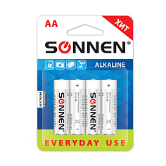 Батарейка AA LR06 4шт/уп SONNEN EVERYDAY USE АЛКАЛИН 1.5В